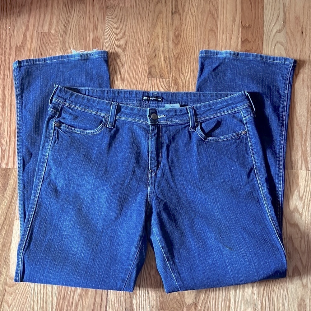 LEVI’S 👖 SILVER TAG RED TAB EMBELLISHED STRETCH BLING BOOTCUT JEANS Women’s 16 M - Picture 3 of 10